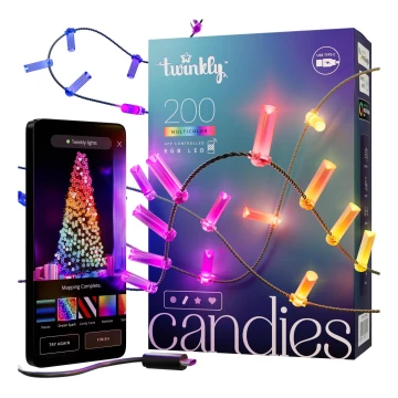 Twinkly - LED RGB Dimmelhető karácsonyi lánc CANDIES 200xLED 14 m USB Wi-Fi