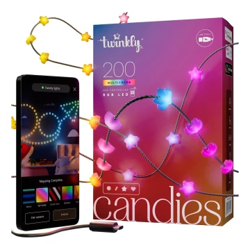 Twinkly - LED RGB Dimmelhető karácsonyi lánc CANDIES 200xLED 14 m USB Wi-Fi