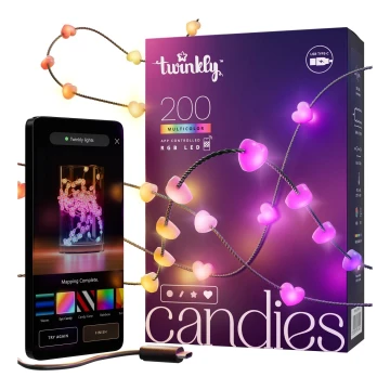 Twinkly - LED RGB Dimmelhető karácsonyi lánc CANDIES 200xLED 14 m USB Wi-Fi