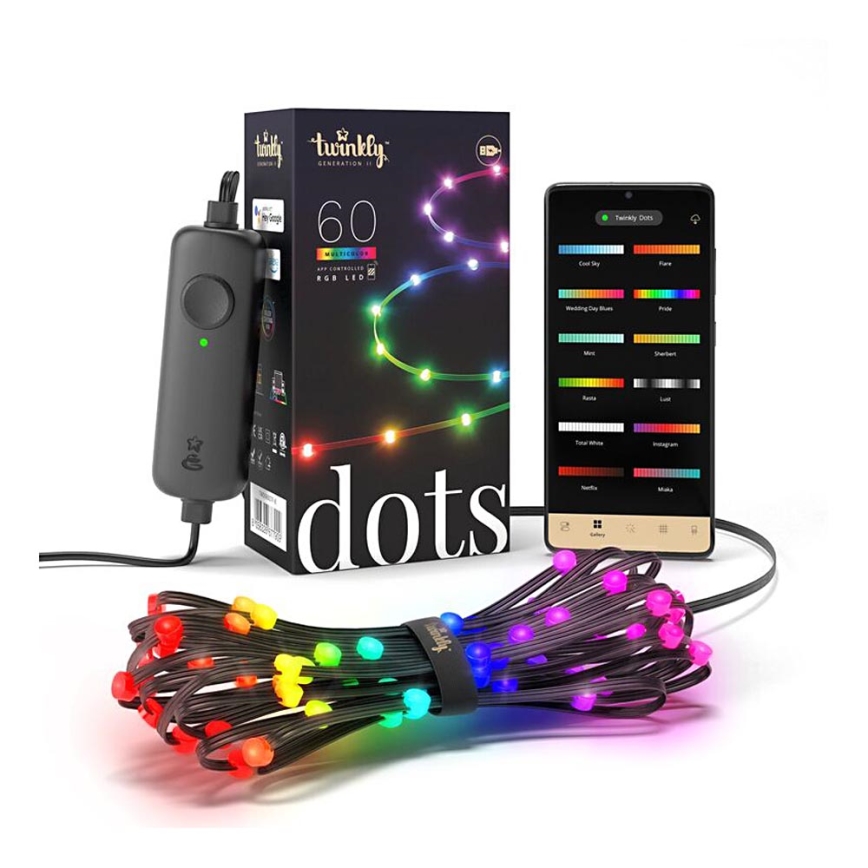 Twinkly - LED RGB Dimmelhető szalag DOTS 60xLED 3 m Wi-Fi USB