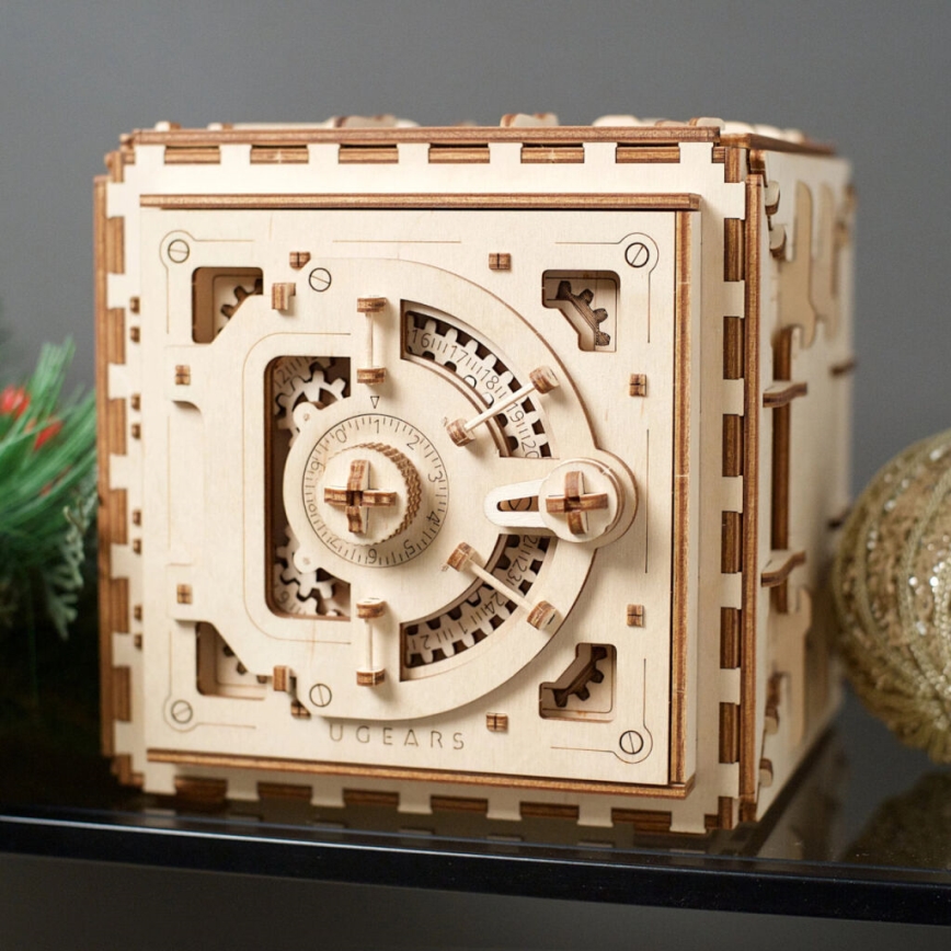 Ugears - 3D fa mechanikus puzzle Széf