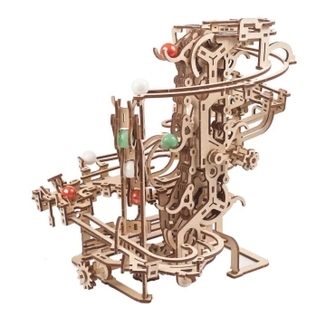 Ugears - 3D fa mechanikus puzzle Üveggolyó pálya lánc