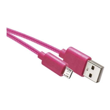 USB kábel USB 2.0 A konnektor/USB B micro konnektor rózsaszín