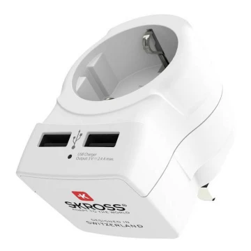 Utazó adapter Egyesült Királysághoz 230V + 2x USB port