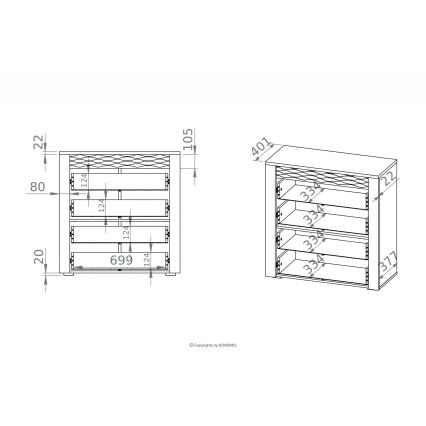 VANCO komód 94x92 cm artisan tölgy