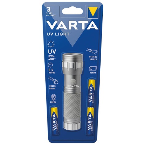 Varta 15638101421 - LED Zseblámpa UV LIGHT UV/3xAAA