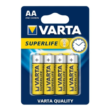 Varta 2006 - 4 db cink-szén elem SUPERLIFE AA 1,5V