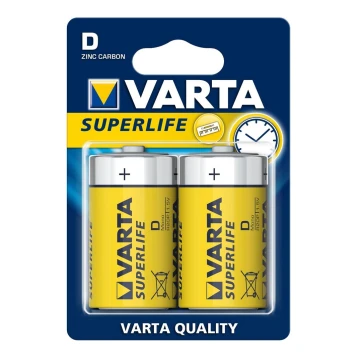 Varta 2020 - 2 db cink-szén elem SUPERLIFE D 1,5V