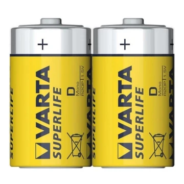 Varta 2020 - 2 db cink-szén elem SUPERLIFE D 1,5V