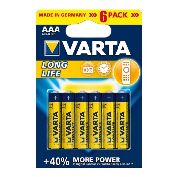 Varta 4103 - 6 db alkáli elem LONGLIFE EXTRA AAA 1,5V