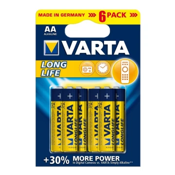 Varta 4106 - 6 db alkáli elem LONGLIFE EXTRA AA 1,5V