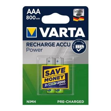 Varta 56703 - 2 db tölthető elem ACCU AAA NiMH/800mAh/1,2V