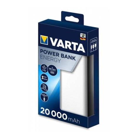 Varta 57978101111  - Power Bank ENERGY 20000mAh/2x2,4V fehér