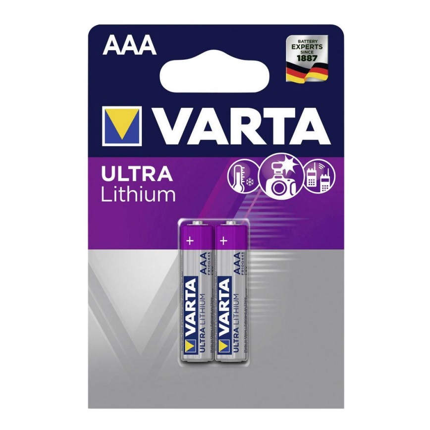 Varta 6103301402 - 2 db Lítium elem ULTRA AAA 1,5V
