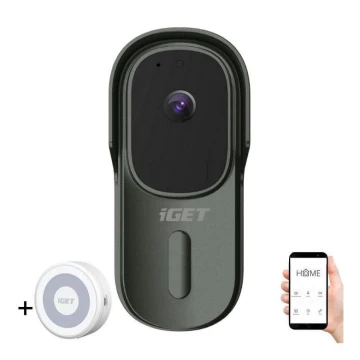 Videó csengő mozgásérzékelővel Full HD 1080p IP65 Wi-Fi antracit + hangszóró