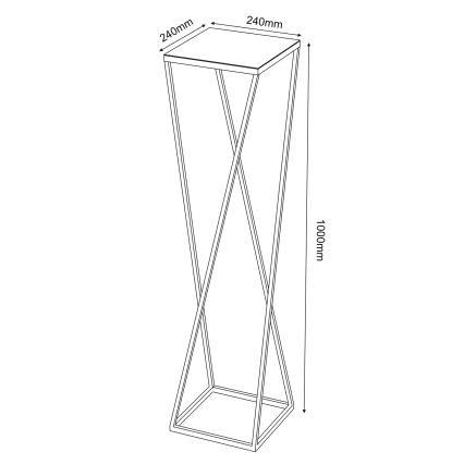 Virágállvány 100x24 cm fekete