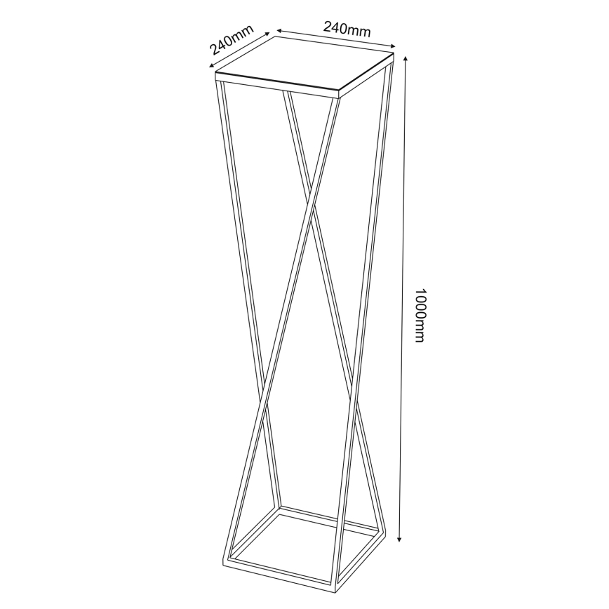 Virágállvány 100x24 cm fekete