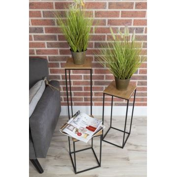 Virágállvány BASICLOFT 40x24 fekete/barna