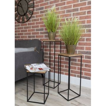 Virágállvány BASICLOFT 40x24 fekete/barna