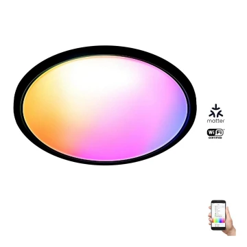 WiZ - LED RGB Dimmelhető mennyezeti lámpa SUPERSLIM LED/22W/230V 2700-6500K Wi-Fi fekete