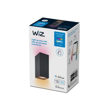 WiZ -LED RGBW Dimmelhető fali lámpa UP&DOWN 2xGU10/4,7W/230V 2200-6500K Wi-Fi CRI 90 fekete