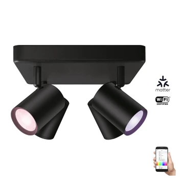 WiZ - LED RGBW Dimmelhető spotlámpa IMAGEO 4xGU10/4,9W/230V 2200-6500K Wi-Fi CRI 90 fekete