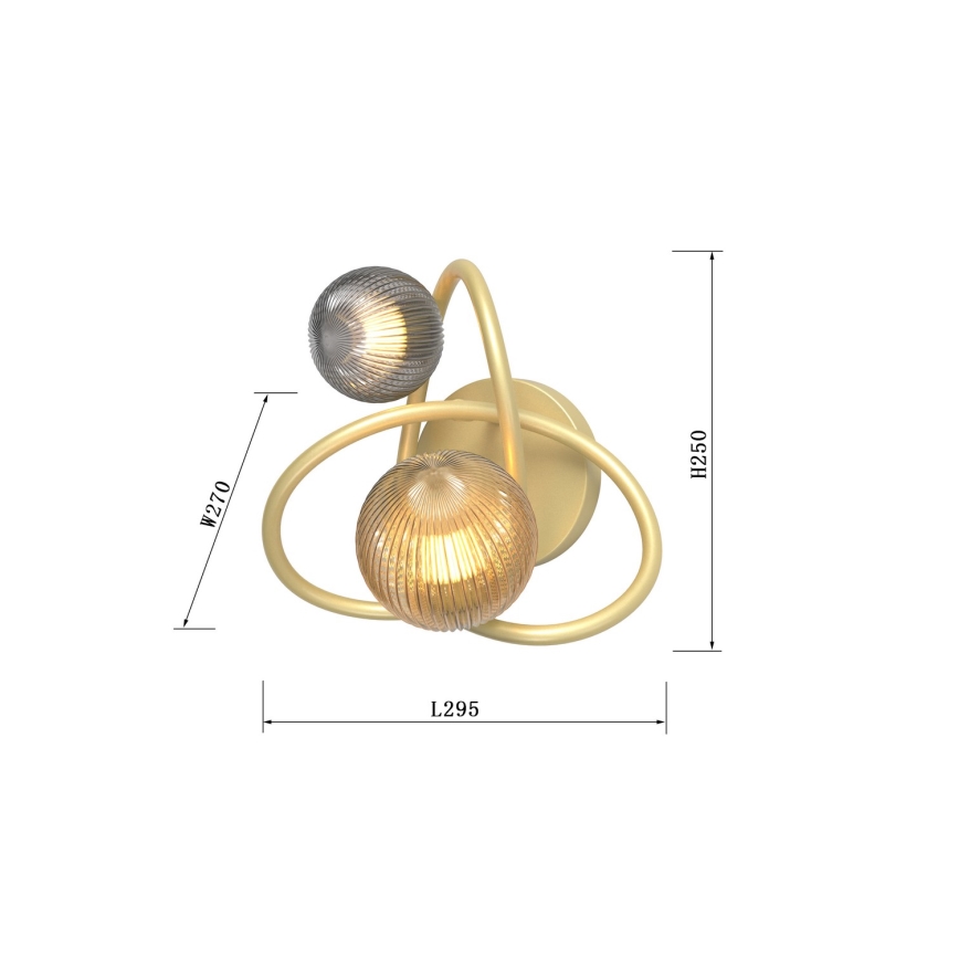 Wofi 4015-204 - LED fali lámpa METZ 2xG9/3,5W/230V arany/szürke