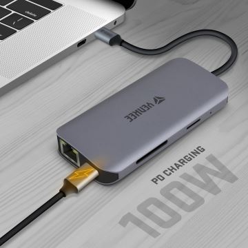 Yenkee - Többportos adapter 8 az 1-ben C típusú USB