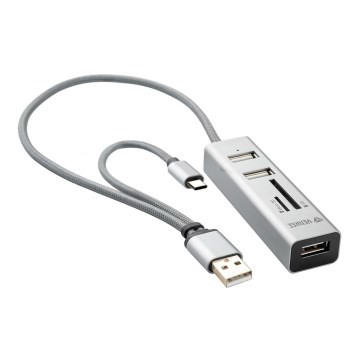 Yenkee – USB 2.0 és USB-C OTG elosztó és kártyaolvasó