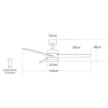 Zambelis 19134 - LED Mennyezeti ventilátor LED/15W/230V 3000/4000/6000K króm + távirányítás