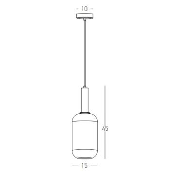 Zambelis 22070 - Csillár zsinóron 1xE27/40W/230V átm. 15 cm arany