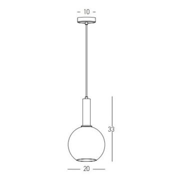 Zambelis 22071 - Csillár zsinóron 1xE27/40W/230V átm. 20 cm arany