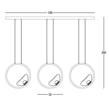 Zambelis 23029 - LED Dimmelhető csillár zsinóron 3xLED/7W/230V 3000K arany