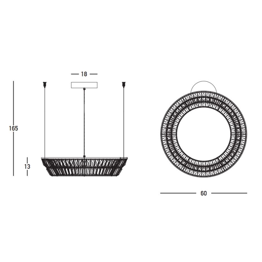 Zambelis 23046 - LED Dimmelhető kristály csillár zsinóron LED/38W/230V CRI 90 3000K átm. 60 cm réz