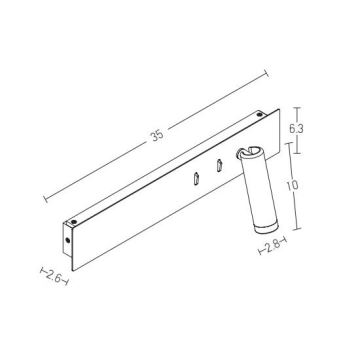 Zambelis H54 - LED Fali lámpa LED/3W + LED/10W/230V fekete